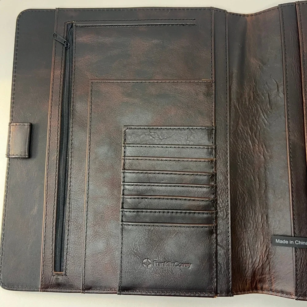 Franklin Covey Ellis Leather Open Cover 82731 Marbled Brown‎ 8.5 x 11